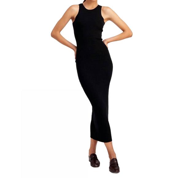 SPRWMN pre-loved racer tank dress in black - Picture 2 of 4